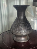 Archaic Bronze Pattern Carved Black Ceramic Vase, Chinese Antique Ritual Ornament
